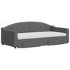 vidaXL Daybed with Trundle and Drawers Light Grey 90x190 cm Fabric