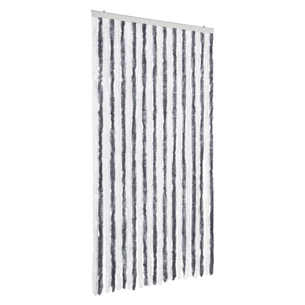 vidaXL Fly Curtain Grey and White 100x200 cm Chenille