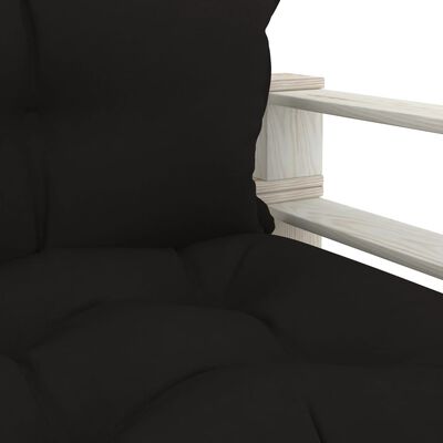 vidaXL Garden Pallet Sofa with Black Cushions Wood