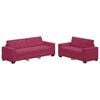 vidaXL Sofa 2 pcs Wine Red 221 x 80 x 80 cm Fabric