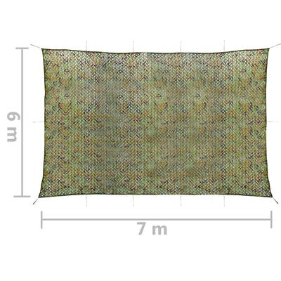 vidaXL Camouflage Net with Storage Bag 6x7 m Green