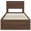 vidaXL Bed Frame Brown Oak and Silver 90 x 190 cm Engineered Wood