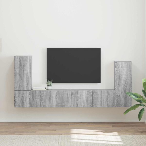 vidaXL TV Cabinet Set 4 pcs Grey Sonoma Engineered Wood