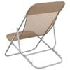 vidaXL Folding Beach Chairs 2 pcs Taupe Textilene&Powder-coated Steel