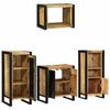 vidaXL Bathroom Furniture Set 4 pcs Brown and Black Solid Mango Wood