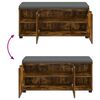 vidaXL Hall Bench with Cushion with Shelf Smoked Oak 100 x 38 x 46 cm