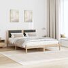 vidaXL Bed Frame with Upholstered Headboard Dark Grey 150 x 200 cm