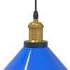 vidaXL Pendant Lamp Height Adjustable E27 Gloss Dark Blue Ø 22 cm Metal