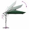 vidaXL Cantilever Banana Parasol Green 249 x 249 x 250 cm