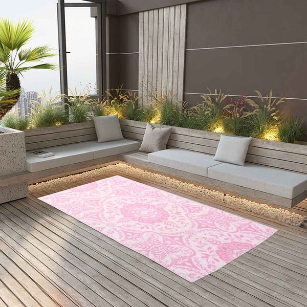 vidaXL Outdoor Carpet ARAKIL Pink 120x180 cm PP