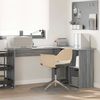 vidaXL Desk with Shelf Grey Sonoma 142 x 102 x 73 cm Engineered Wood
