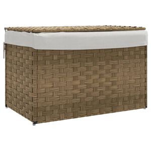 vidaXL Laundry Basket with Lid 55.5x35x34 cm Poly Rattan