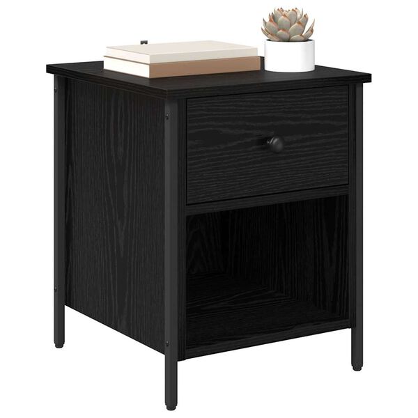 vidaXL Bedside Cabinet 2 pcs Black Oak 40 x 42 x 50 cm Engineered Wood