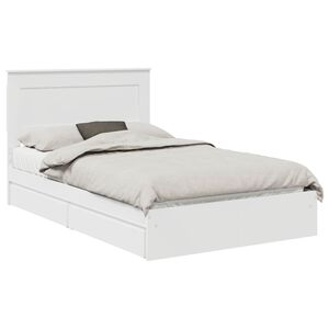 vidaXL Storage Bed with Headboard White 120 x 190 cm Engineered Wood