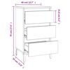 vidaXL Bedside Cabinet White 40x35x70 cm Engineered Wood