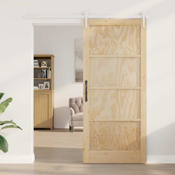 vidaXL Sliding Door ORKDAL Brown 93 x 211 cm Solid Pine Wood