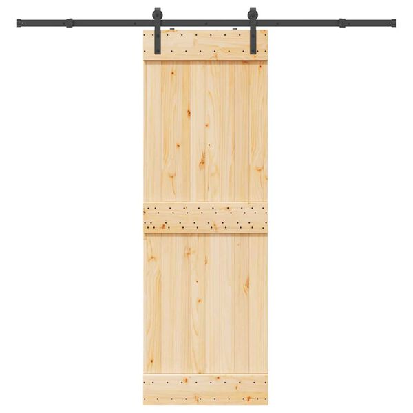 vidaXL Sliding Door with Hardware Set 70x210 cm Solid Wood Pine