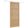 vidaXL Sliding Door Brown 86 x 198.5 cm Solid Pine Wood