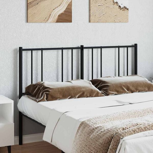 vidaXL Metal Replace Headboard Black 160 cm
