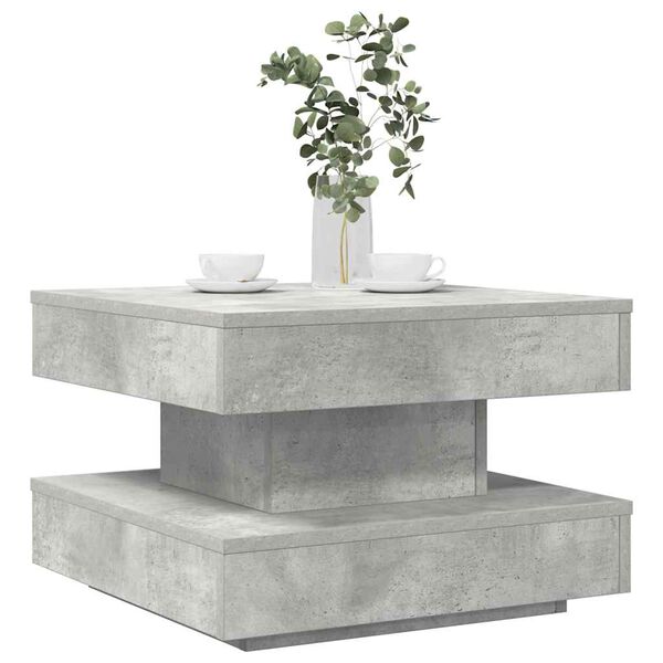 vidaXL Coffee Table 360-Degree Rotatable Concrete Grey 50x50x34.5 cm