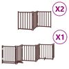 vidaXL Dog Gate with Door Foldable 12 Panels Brown 600 cm Poplar Wood