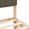 vidaXL Bed Frame with Upholstered Headboard Taupe 200 x 200 cm