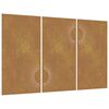 vidaXL Garden Wall Decorations 3 pcs 105x55 cm Corten Steel Sun Design