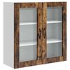 vidaXL Wall Glass Cabinet PORTO Smoked Oak 80 x 31 x 80 cm