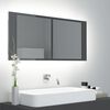 vidaXL LED Bathroom Mirror Cabinet High Gloss Grey 100x12x45 cm Acrylic
