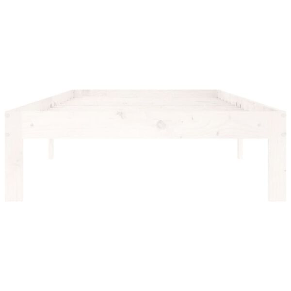 vidaXL Bed Frame without Mattress White Solid Wood Pine 90x200cm