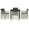 vidaXL Garden Dining Set 5 pcs Light Grey Poly Rattan