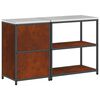 vidaXL Kitchen Storage Set with Shelf 2 pcs Rusty Weathering Steel