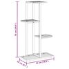 vidaXL 4-Floor Flower Stand 43x22x76 cm Black Metal