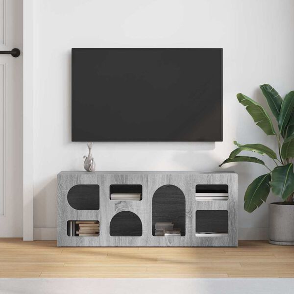 vidaXL TV Cabinet Grey Sonoma 100 x 35 x 40 cm Engineered Wood