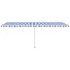vidaXL Freestanding Manual Retractable Awning 600x300 cm Blue/White