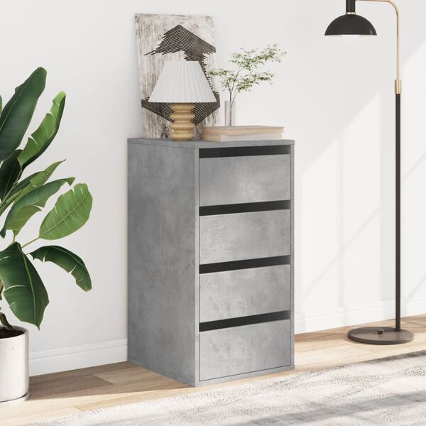 vidaXL Corner Chest of Drawers Concrete Grey 40x41x76 cm Engineered Wood