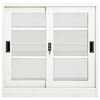 vidaXL Sliding Door Cabinet White 90x40x90 cm Steel