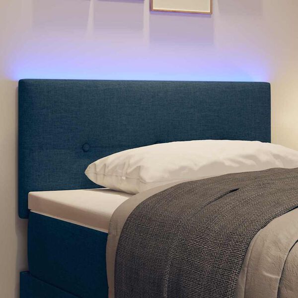 vidaXL LED Headboard with LED Strip Lights Blue 100 cm Polyester