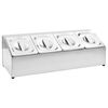 vidaXL Gastronorm Container Holder with 4 GN 1/6 Pan Stainless Steel