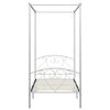 vidaXL Canopy Bed Frame without Mattress White Metal 100x200 cm