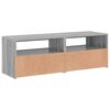 vidaXL TV Cabinet with LED Lights Grey Sonoma 120x35x40 cm
