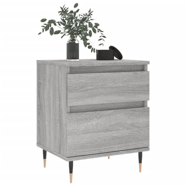 vidaXL Bedside Cabinet Grey Sonoma 40x35x50 cm Engineered Wood