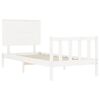vidaXL Bed Frame without Mattress White Single Solid Wood Pine