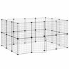 vidaXL 28-Panel Pet Cage with Door Black 35x35 cm Steel