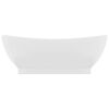 vidaXL Luxury Basin Overflow Oval Matt White 58.5x39 cm Ceramic