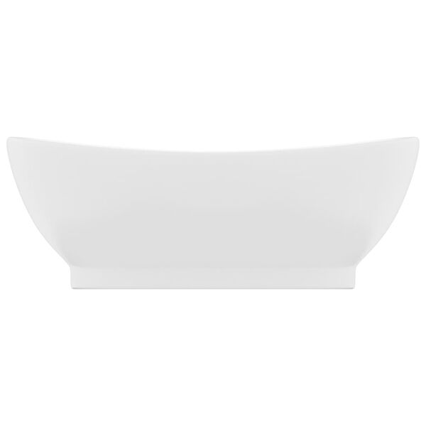 vidaXL Luxury Basin Overflow Oval Matt White 58.5x39 cm Ceramic