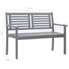 vidaXL 2-Seater Garden Bench 120 cm Grey Solid Eucalyptus Wood