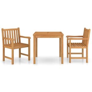 vidaXL 3 Piece Garden Dining Set 80x80 cm Solid Teak Wood
