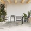 vidaXL 5 Piece Garden Dining Set Grey and Black Poly Rattan and Steel