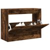 vidaXL Shoe Cabinet Smoked Oak 80x34x63 cm Engineered Wood